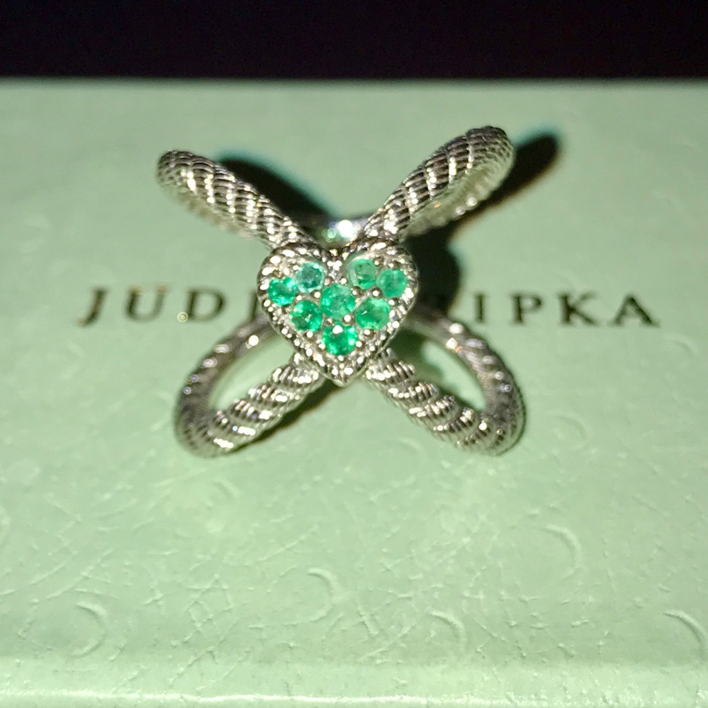 Judith Ripka Openwork Emerald Heart Ring